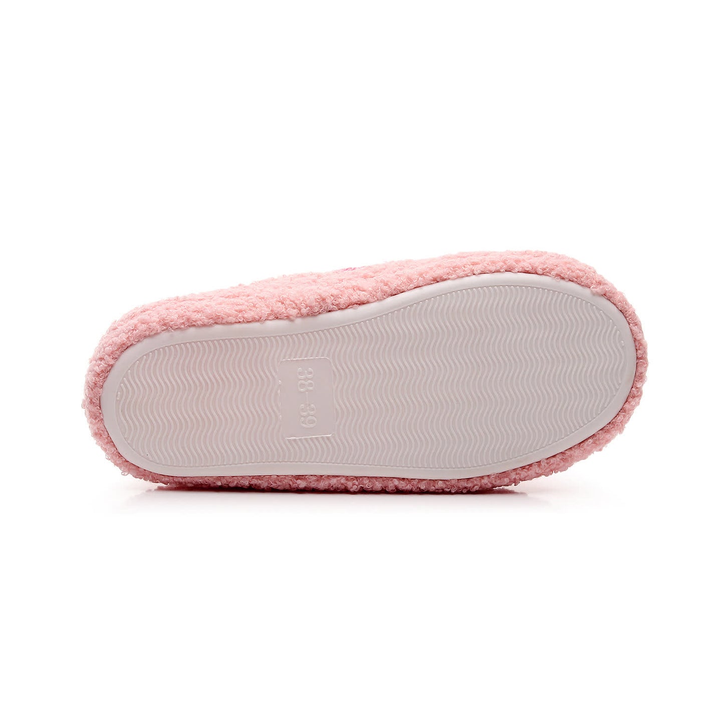 Plus Size Peach Plush Slippers