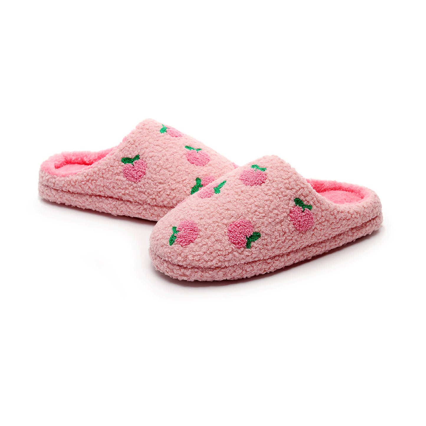 Plus Size Peach Plush Slippers