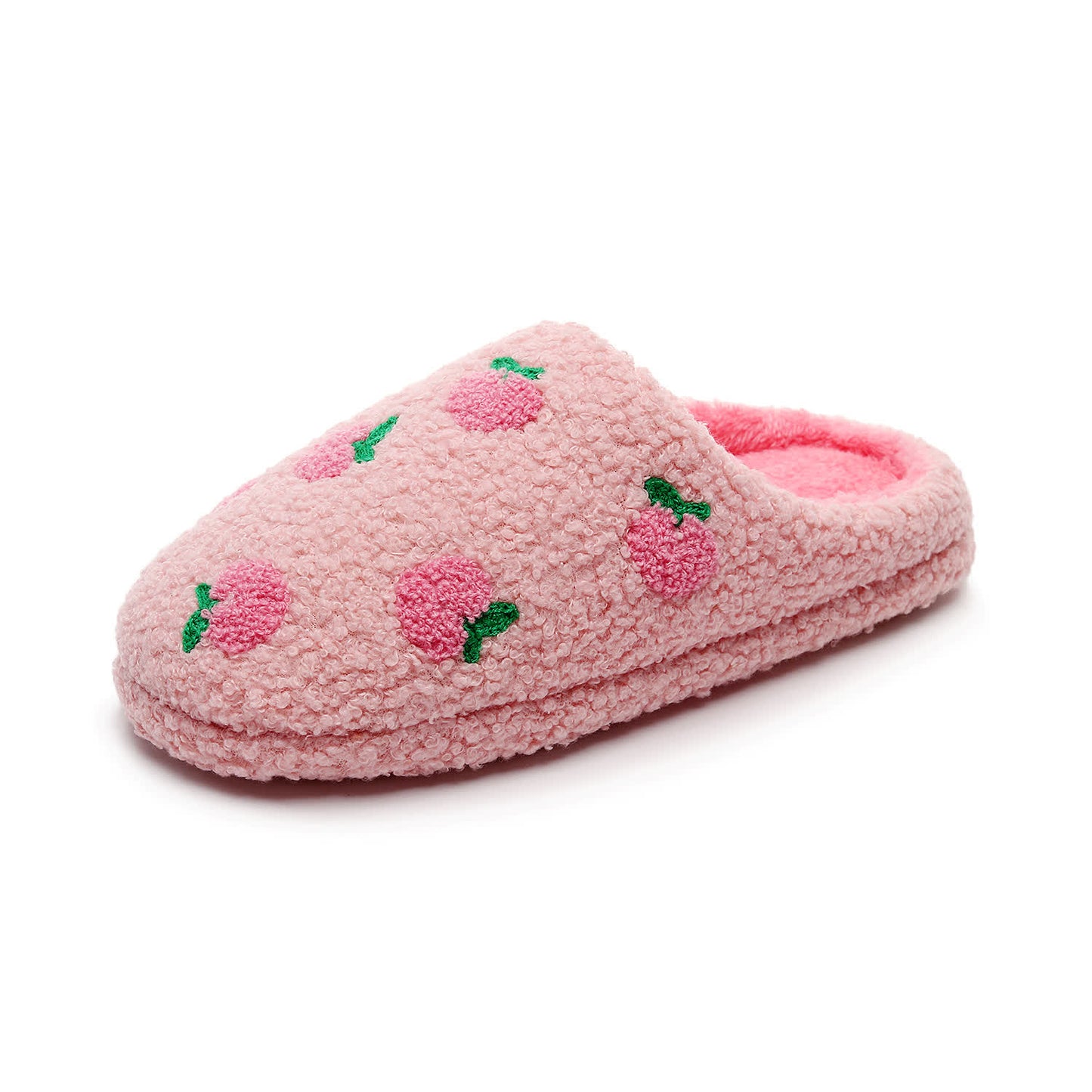 Plus Size Peach Plush Slippers