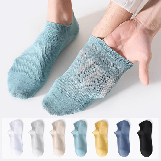 Plusock Cotton Sweat-wicking Mesh Breathable No Show Socks(7 Pairs)