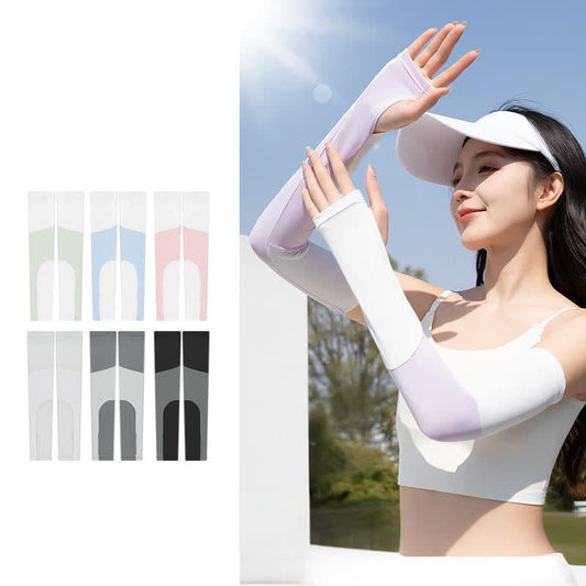 Plusock Color Block Breathable Sun Protection Arm Sleeves