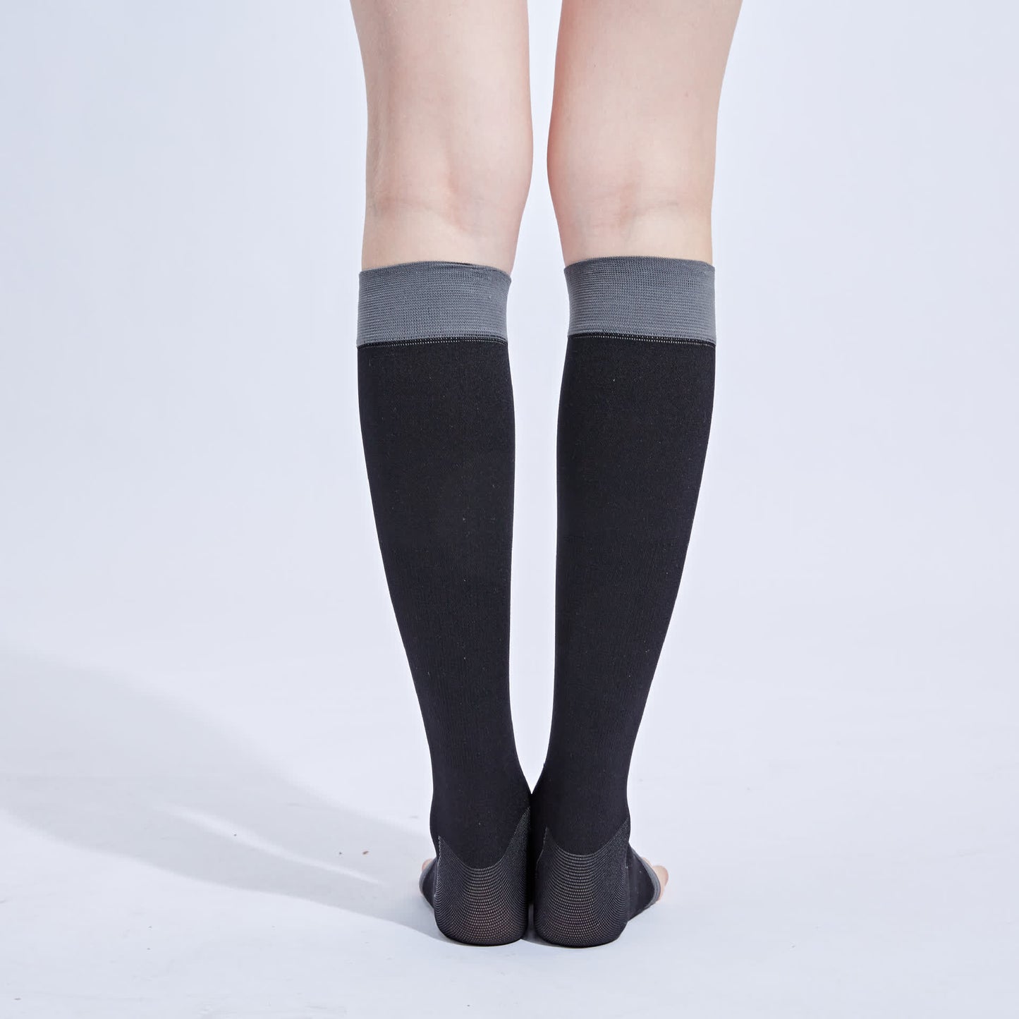 Black Open-toe Compression Knee-high Socks(3 Pairs) - image 5