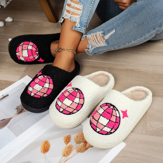 Plus Size Disco Ball Print Slippers - image 1