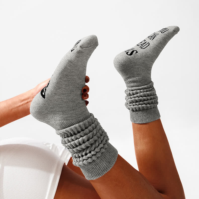 Printed Sole Knee High Socks - Light Gray - EU36-43(US3-9) - image 16