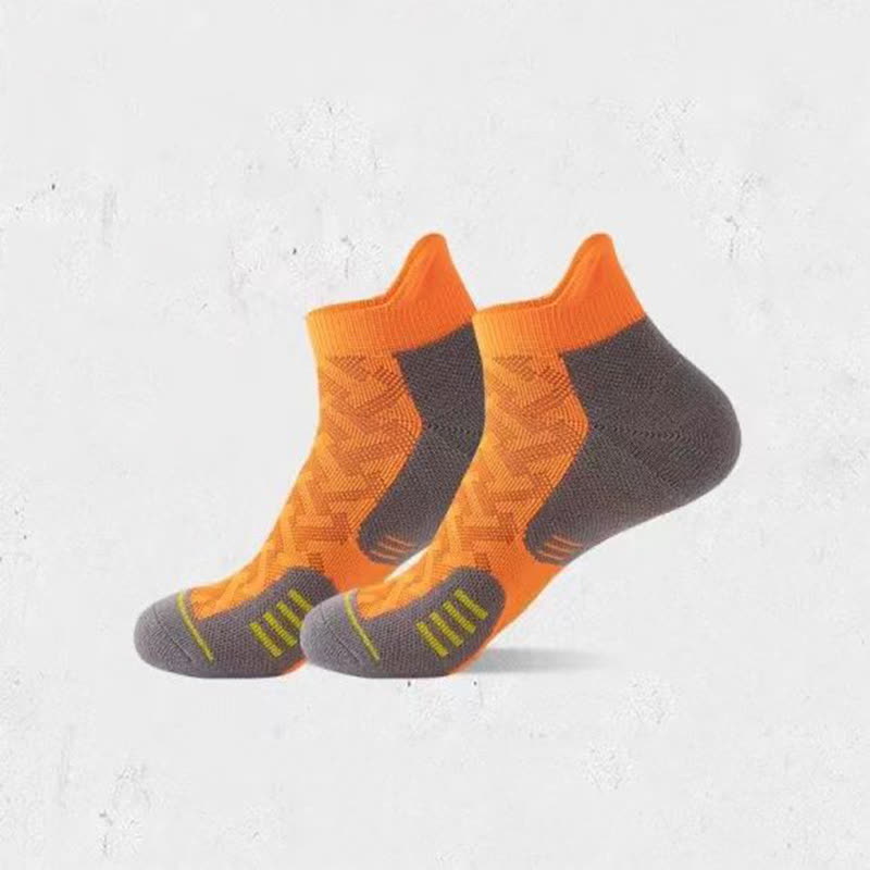 Striped Color Block Sports Ankle Compression Socks(5 Pairs) - Orange - EU39-44(US6-10) - image 5