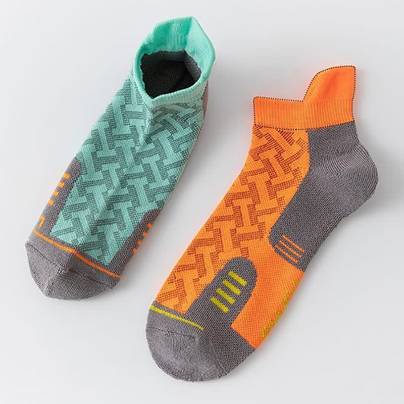 Striped Color Block Sports Ankle Compression Socks(5 Pairs) - image 2