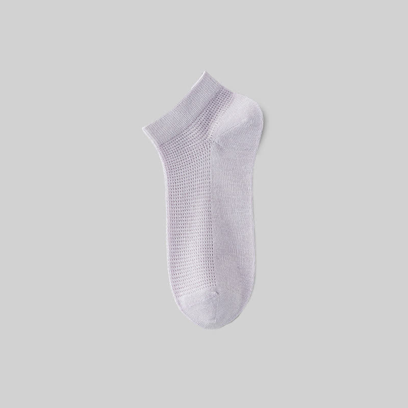 Plusock Mesh Breathable Mulberry Silk Ankle Socks(5 Pairs) - Light Purple - EU36-40(US3-7) - image 14