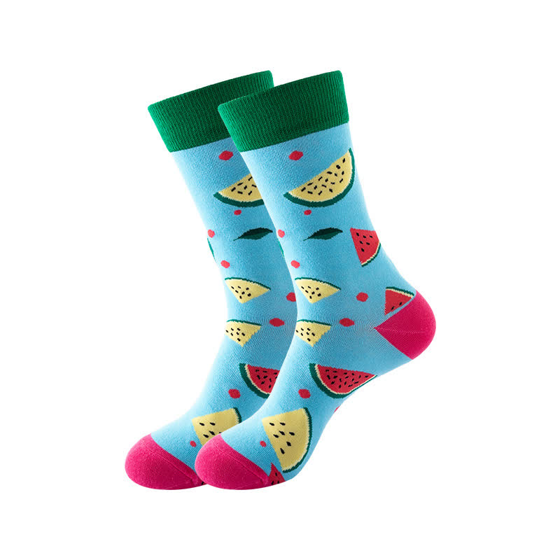 Fruits Series Quarter Socks(6 Pairs) - Blue - EU36-43(US3-9) - image 9