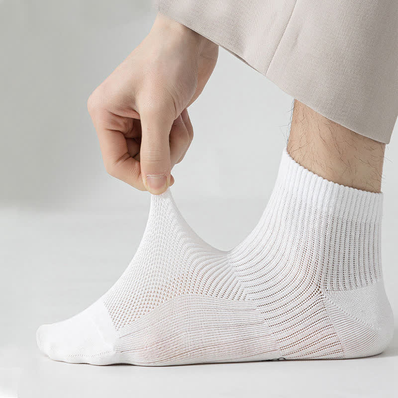 Mesh Cotton Letter Print Ankle Socks(7 Pairs) - image 4