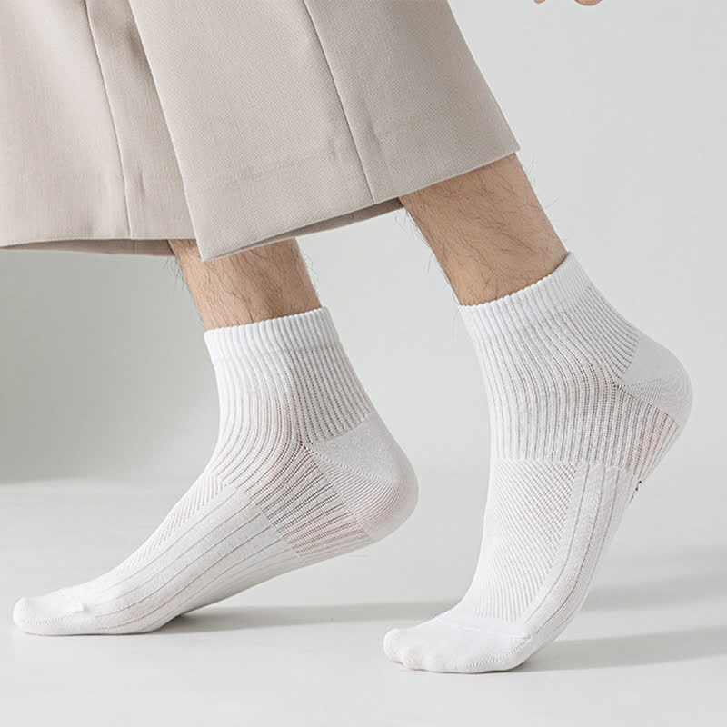 Mesh Cotton Letter Print Ankle Socks(7 Pairs) - image 5