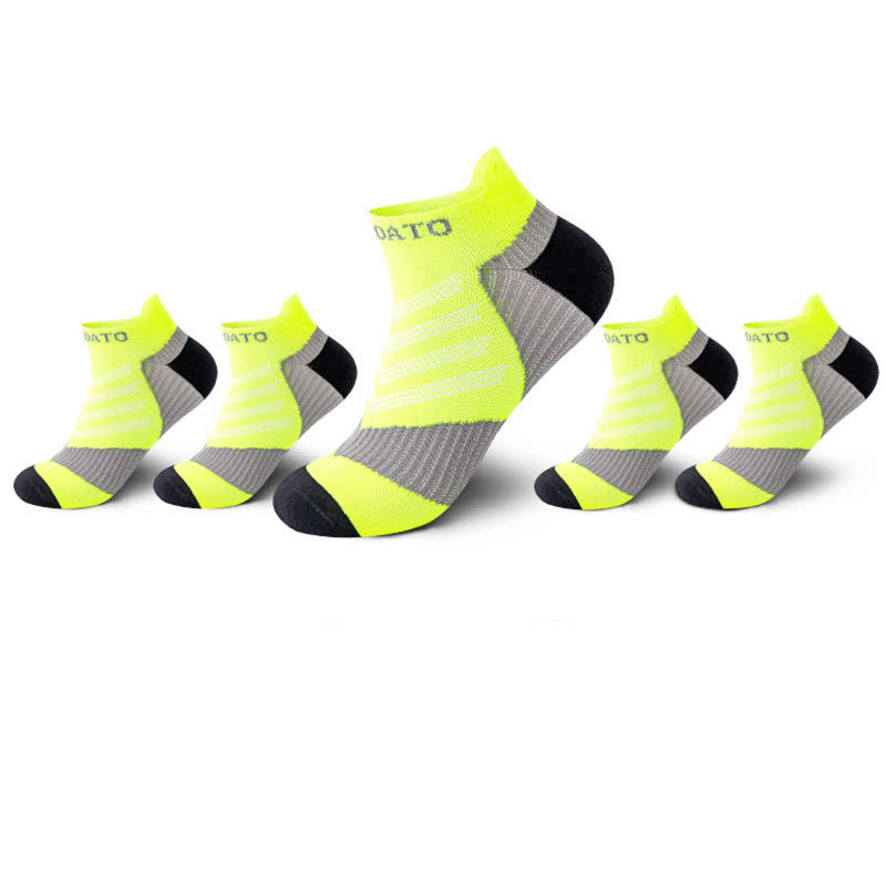 Colorblock Letter Print Ankle Compression Socks(5 Pairs) - Green - EU39-44(US6-10) - image 14