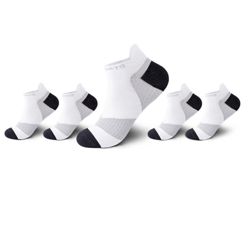 Colorblock Letter Print Ankle Compression Socks(5 Pairs) - White - EU39-44(US6-10) - image 7