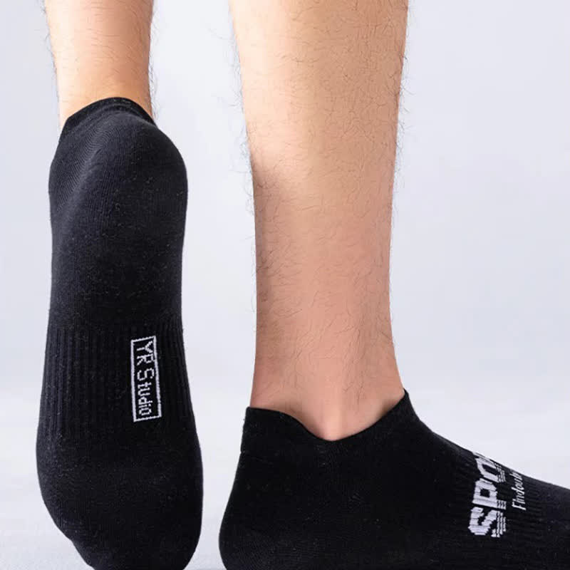 Solid Color Letter Print Breathable Ankle Socks(6 Pairs) - image 7
