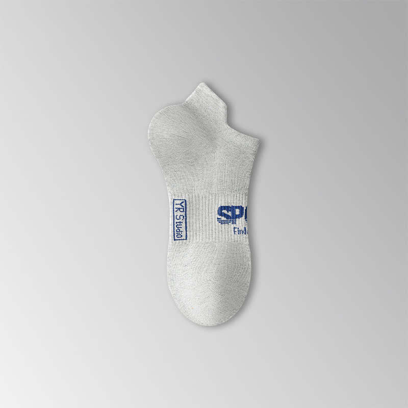 Solid Color Letter Print Breathable Ankle Socks(6 Pairs) - Grey - EU38-45(US5-11) - image 10