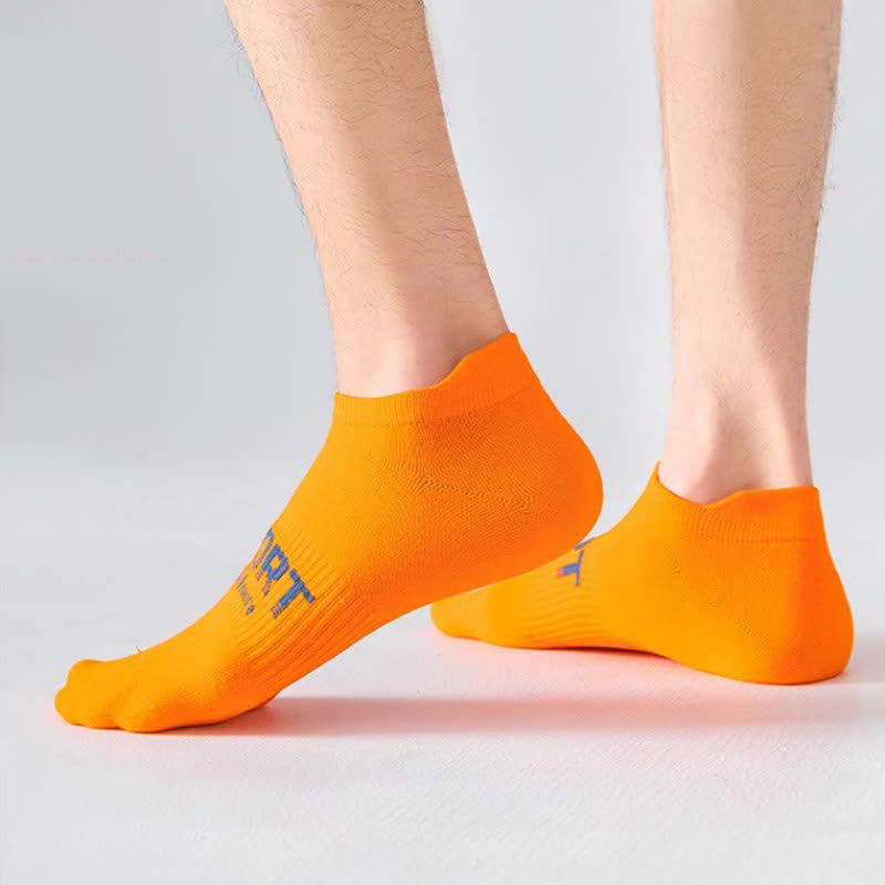 Solid Color Letter Print Breathable Ankle Socks(6 Pairs) - image 11