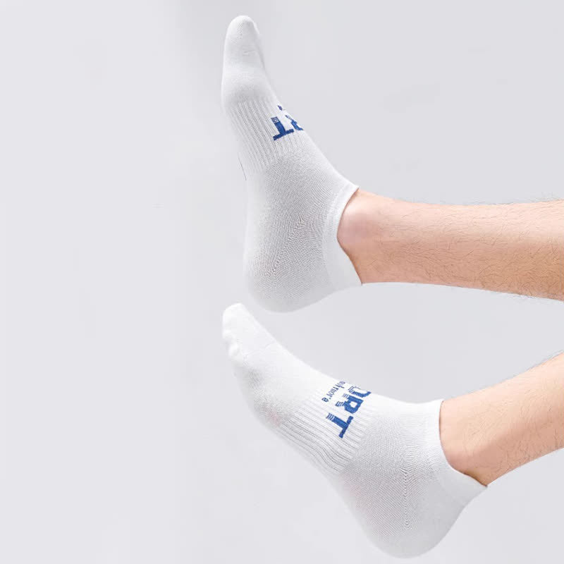 Solid Color Letter Print Breathable Ankle Socks(6 Pairs) - White - EU38-45(US5-11) - image 5