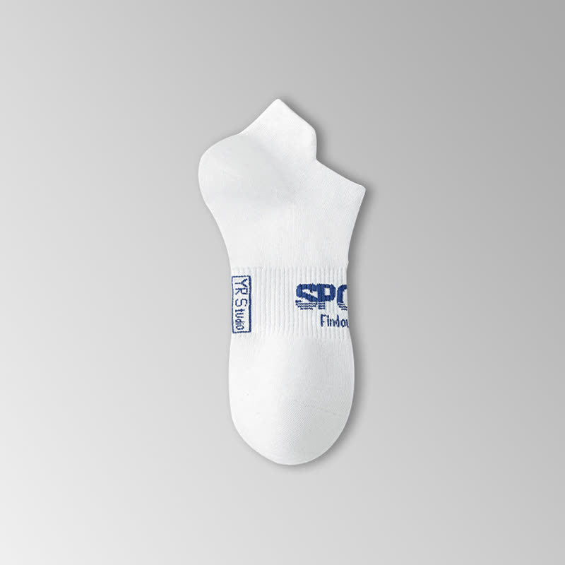 Solid Color Letter Print Breathable Ankle Socks(6 Pairs) - image 6
