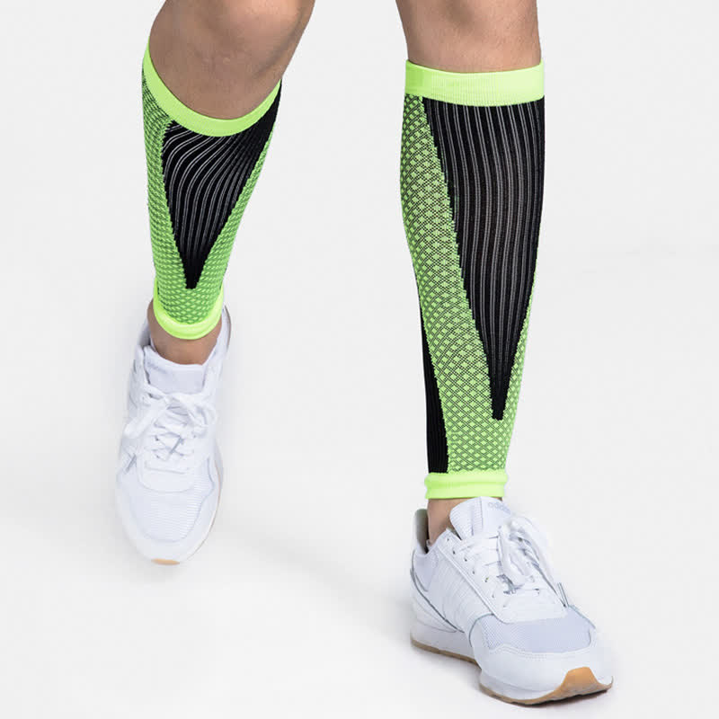 Breathable Athletic Compression Calf Sleeve - Green - L - image 12