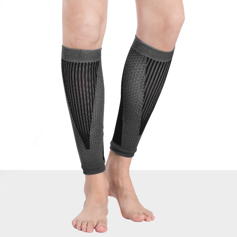 Breathable Athletic Compression Calf Sleeve - Black - L - image 8