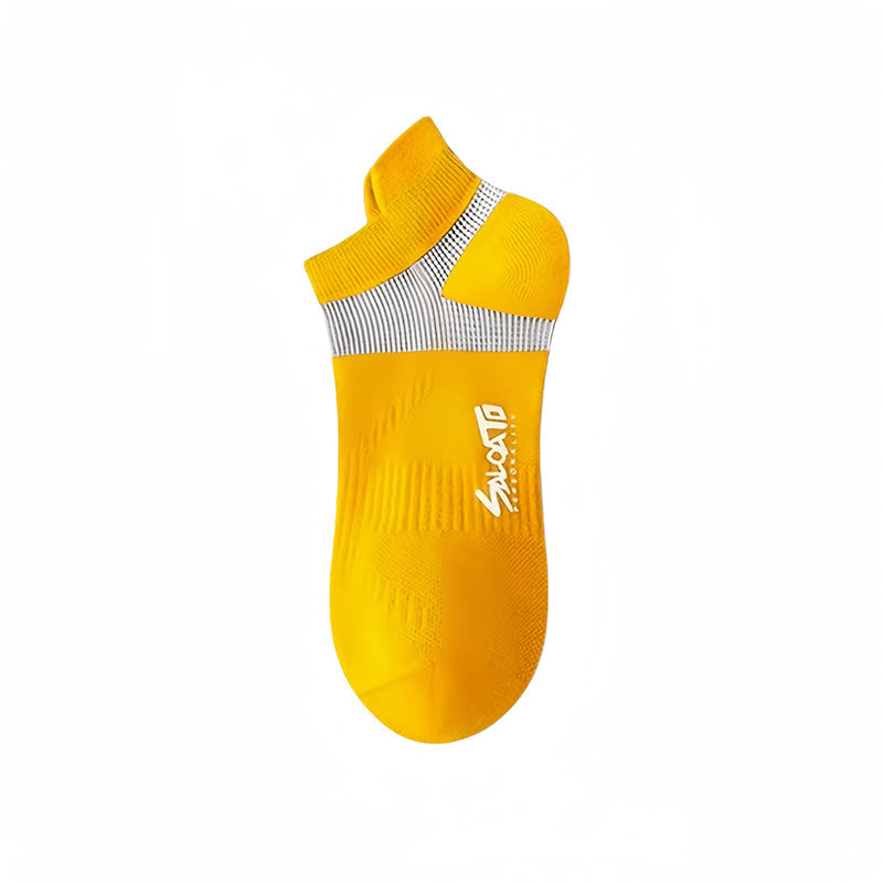 Anti-blister Cotton Athletic Ankle Compression Socks(5 Pairs) - Yellow - EU39-44(US6-10) - image 9