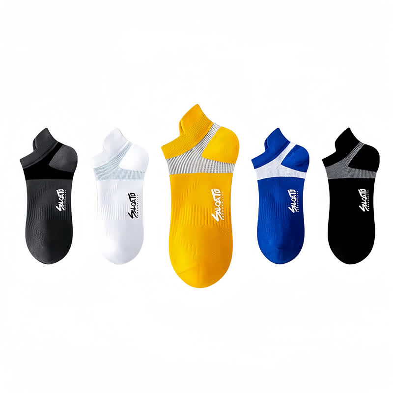 Anti-blister Cotton Athletic Ankle Compression Socks(5 Pairs) - Multicolor - EU39-44(US6-10) - image 3