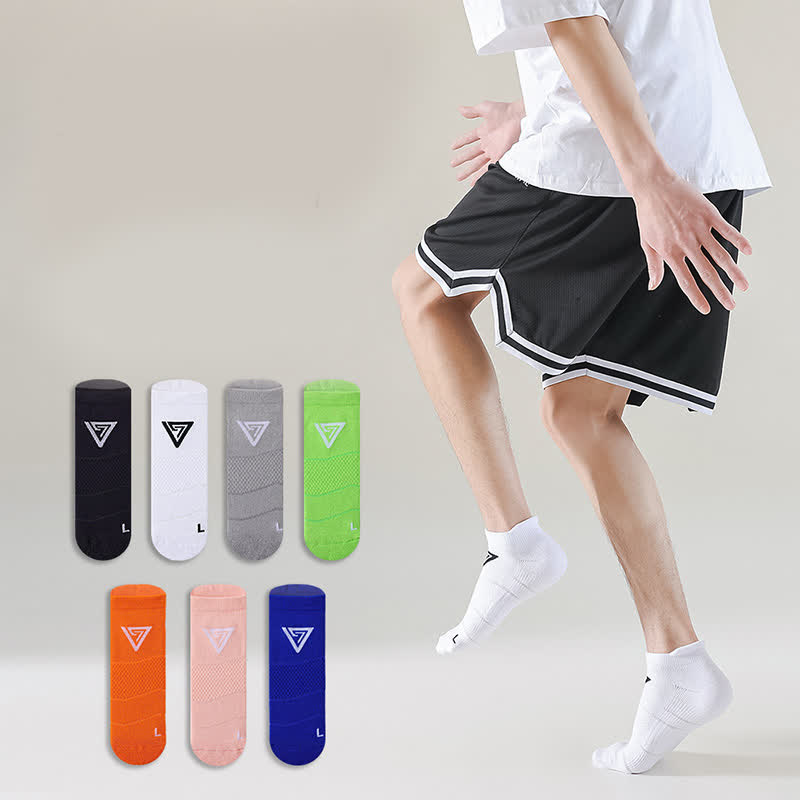 Triangle Print Cotton Ankle Compression Socks(7 Pairs) - image 2