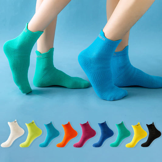 Bright Color Series Cotton Sports Ankle Compression Socks(9 Pairs) - Multicolor - EU36-43(US3-9) - image 1