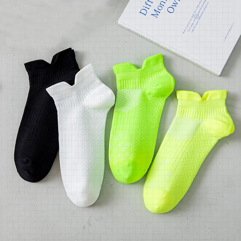 Solid Color Breathable Sports Ankle Compression Socks(4 Pairs) - Multicolor - EU36-43(US3-9) - image 2