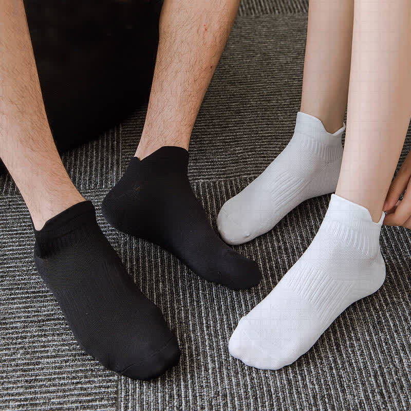 Solid Color Breathable Sports Ankle Compression Socks(4 Pairs) - image 3