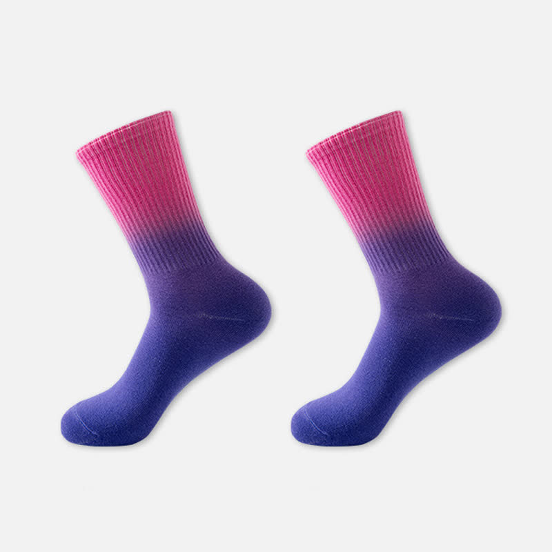 Gradient Color Block Quarter Compression Socks(6 Pairs) - Purple - EU35-42(US3-8.5) - image 16