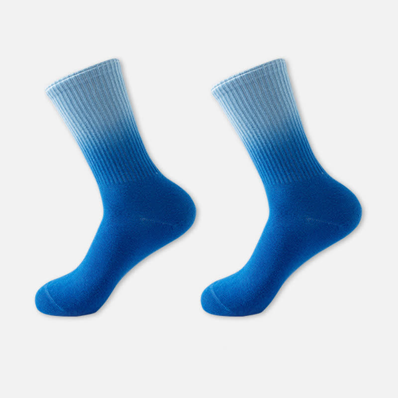 Gradient Color Block Quarter Compression Socks(6 Pairs) - Blue - EU35-42(US3-8.5) - image 12