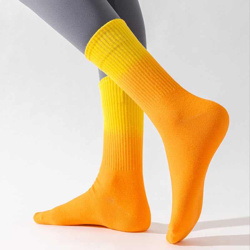 Gradient Color Block Quarter Compression Socks(6 Pairs) - image 4