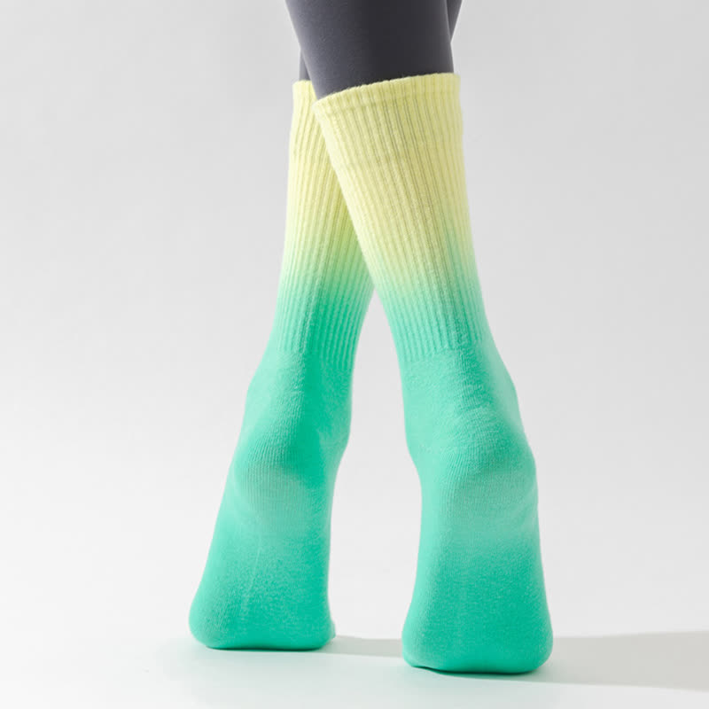 Gradient Color Block Quarter Compression Socks(6 Pairs) - image 10