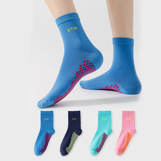 Quick-drying Sports Quarter Compression Socks(4 Pairs) - Multicolor - EU35-43(US3-9) - image 1