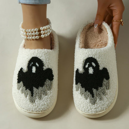 Plus Size Halloween Ghost Slippers - White - EU44-45(US10-11) - image 1
