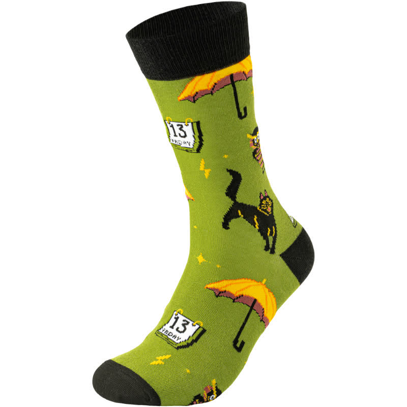 Plus Size Halloween Cute Cartoon Print Quarter Socks(8 Pairs) - image 17