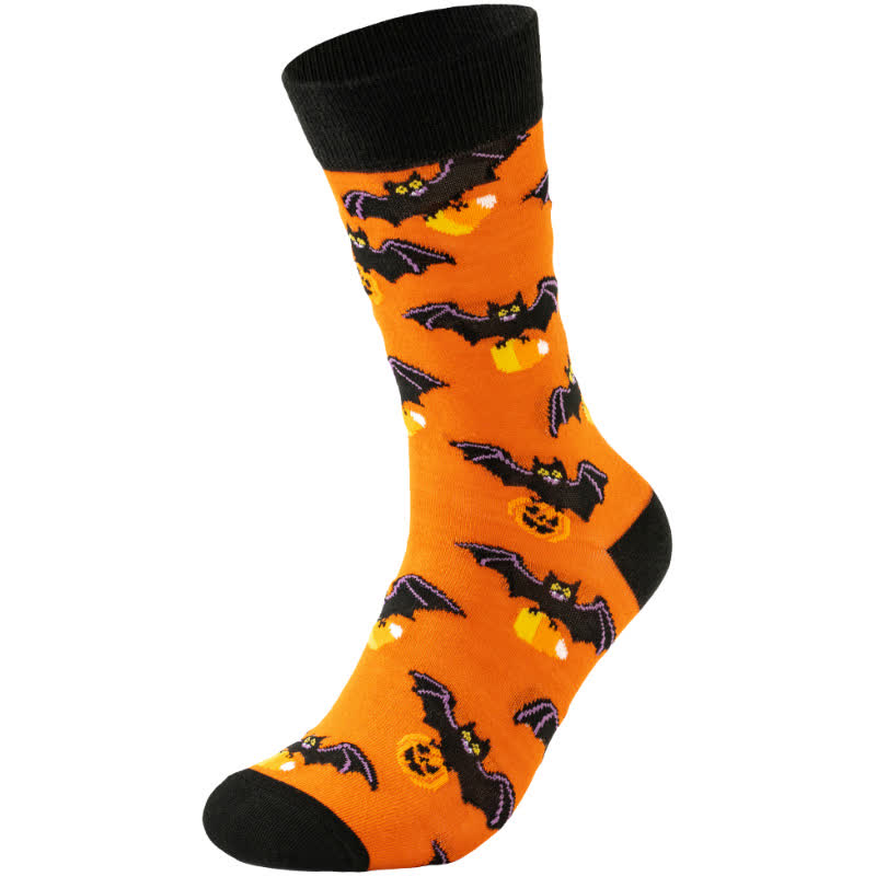 Plus Size Halloween Cute Cartoon Print Quarter Socks(8 Pairs) - image 21