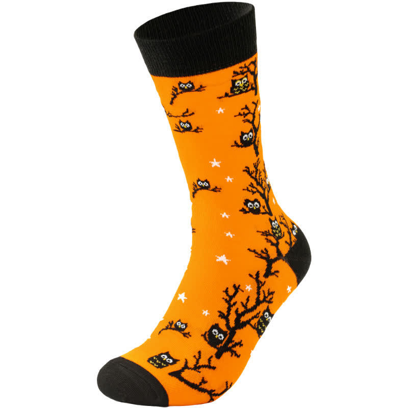 Plus Size Halloween Cute Cartoon Print Quarter Socks(8 Pairs) - image 19