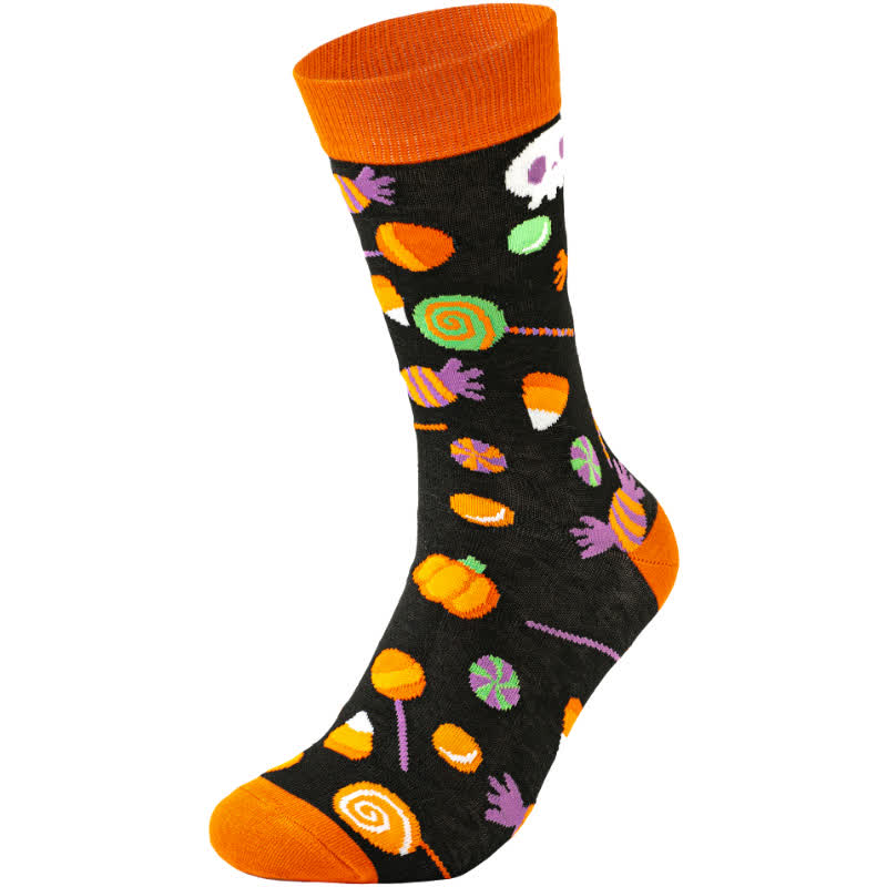 Plus Size Halloween Cute Cartoon Print Quarter Socks(8 Pairs) - image 11