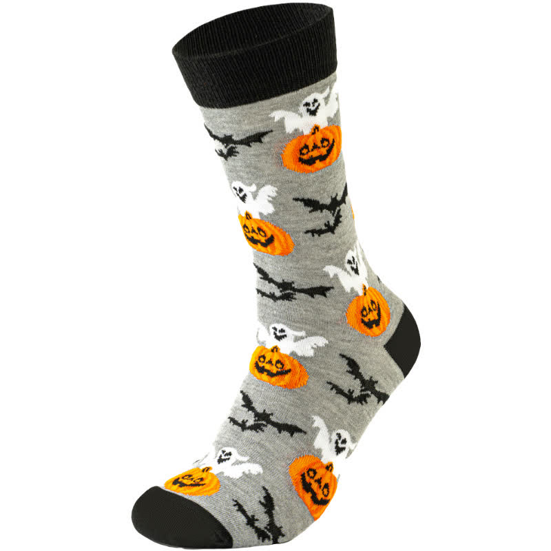 Plus Size Halloween Cute Cartoon Print Quarter Socks(8 Pairs) - image 7