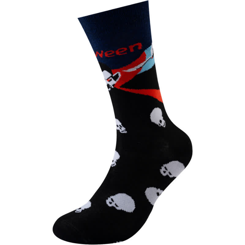 Plus Size Halloween-inspired Printed Quarter Socks(6 Pairs) - image 12