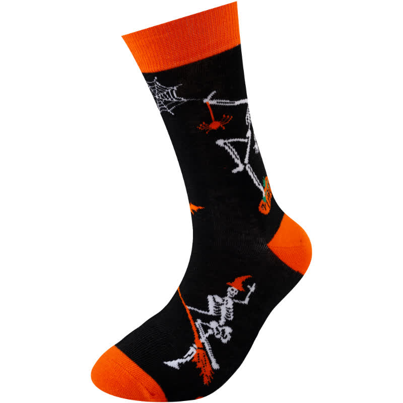 Plus Size Halloween-inspired Printed Quarter Socks(6 Pairs) - image 16