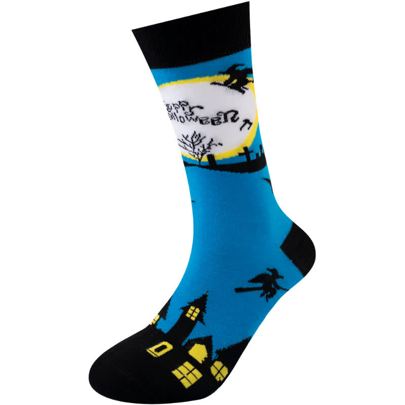 Plus Size Halloween-inspired Printed Quarter Socks(6 Pairs) - image 10
