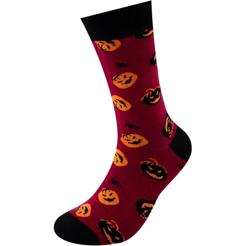 Plus Size Halloween-inspired Printed Quarter Socks(6 Pairs) - image 14