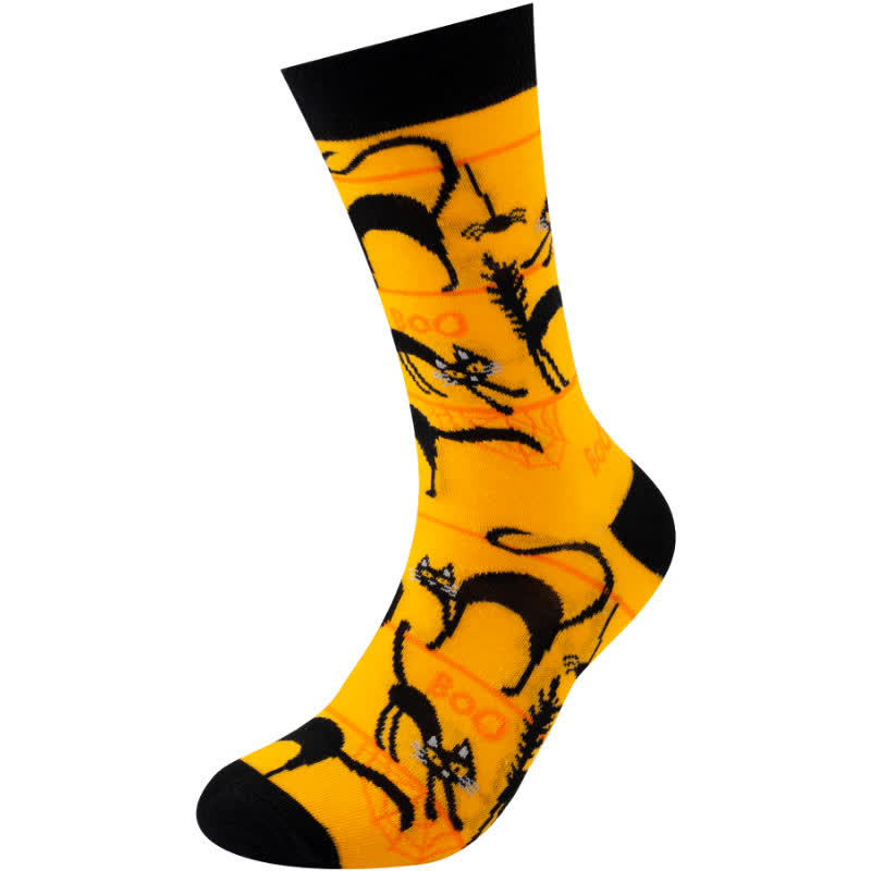 Plus Size Halloween-inspired Printed Quarter Socks(6 Pairs) - image 6