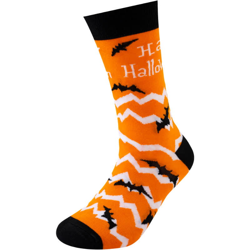 Plus Size Halloween-inspired Printed Quarter Socks(6 Pairs) - image 8