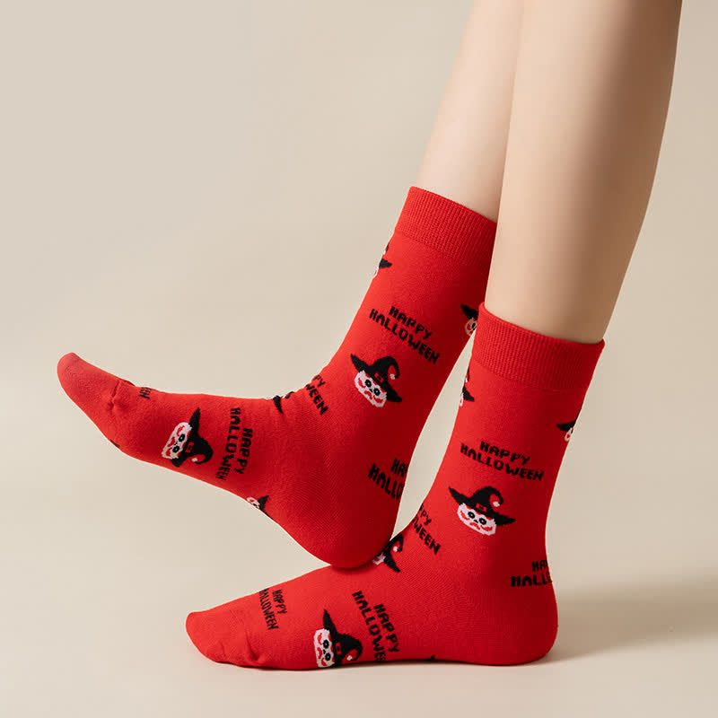 Plus Size Halloween Cute Cat Ghost Quarter Socks(6 Pairs) - image 6