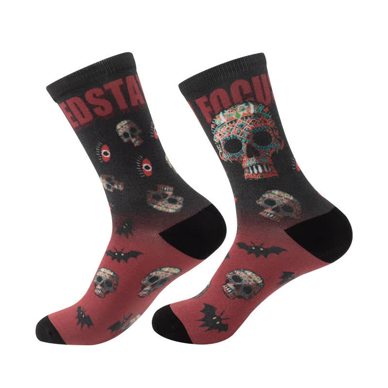 Halloween Creative Skull Quarter Socks(6 Pairs) - A - EU36-44(US4-10) - image 4