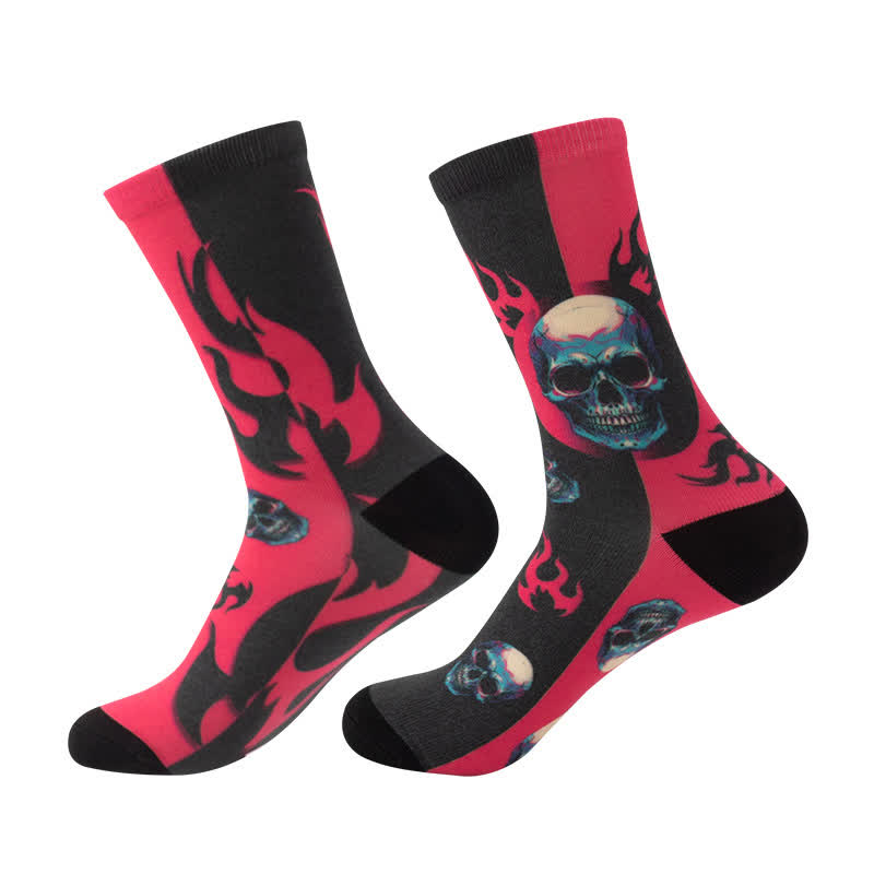 Halloween Creative Skull Quarter Socks(6 Pairs) - C - EU36-44(US4-10) - image 8