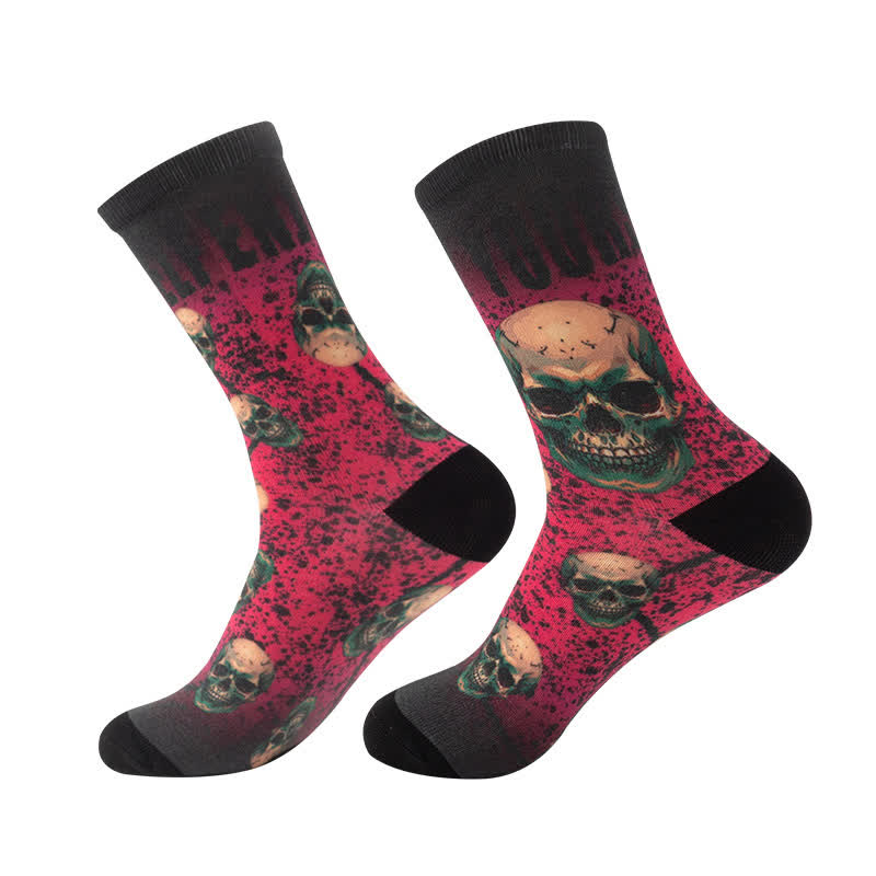 Halloween Creative Skull Quarter Socks(6 Pairs) - F - EU36-44(US4-10) - image 14